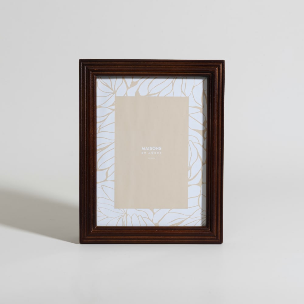 Cadre photo à moulures en bois d'hévéa format 15x20 cm