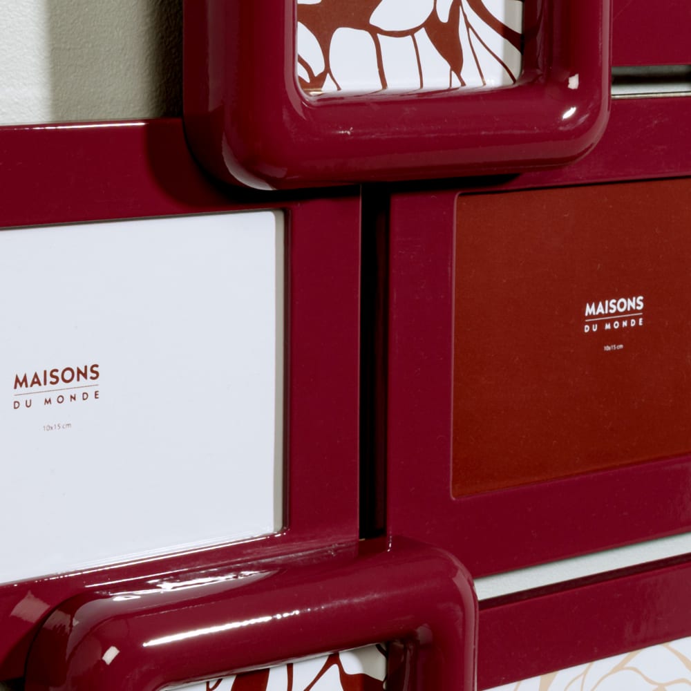 Cadre multivues 9 photos bordeaux 59x51 - Maisons du Monde