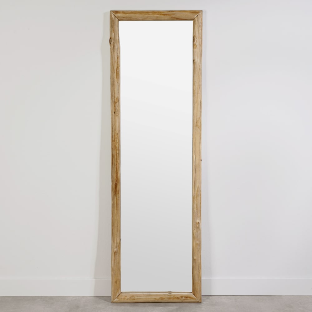 Grand miroir rectangulaire en bois de chêne 50x160