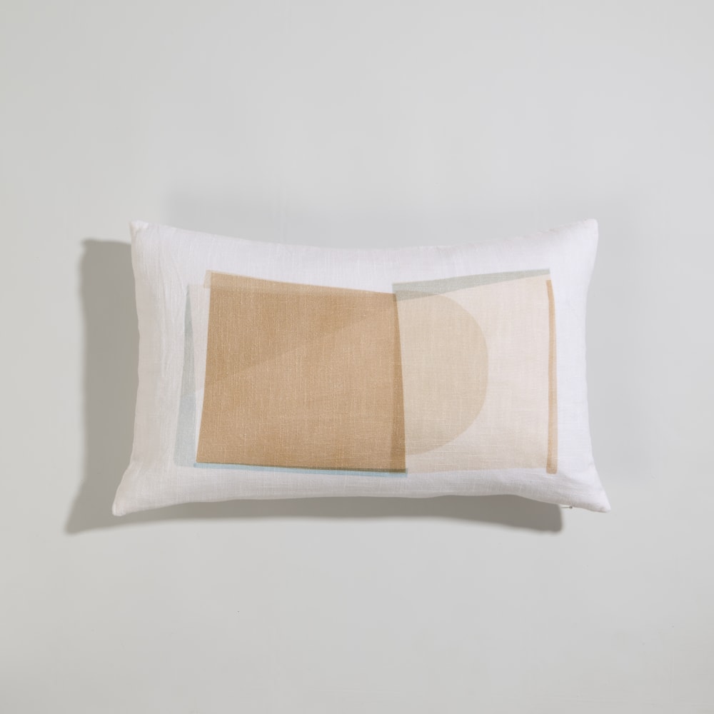 Housse de coussin en coton motifs géométriques multicolores 50x30