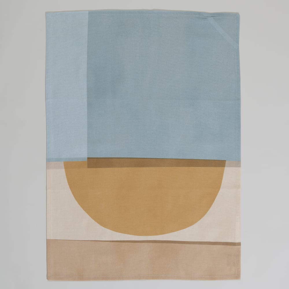 Torchon en coton imprimé graphique multicolore 50x70