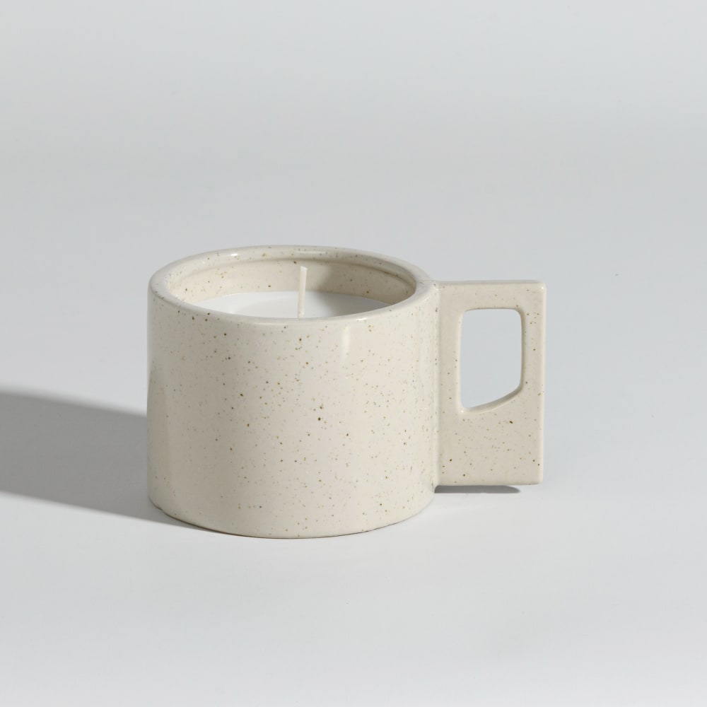 Bougie tasse parfumée en céramique beige