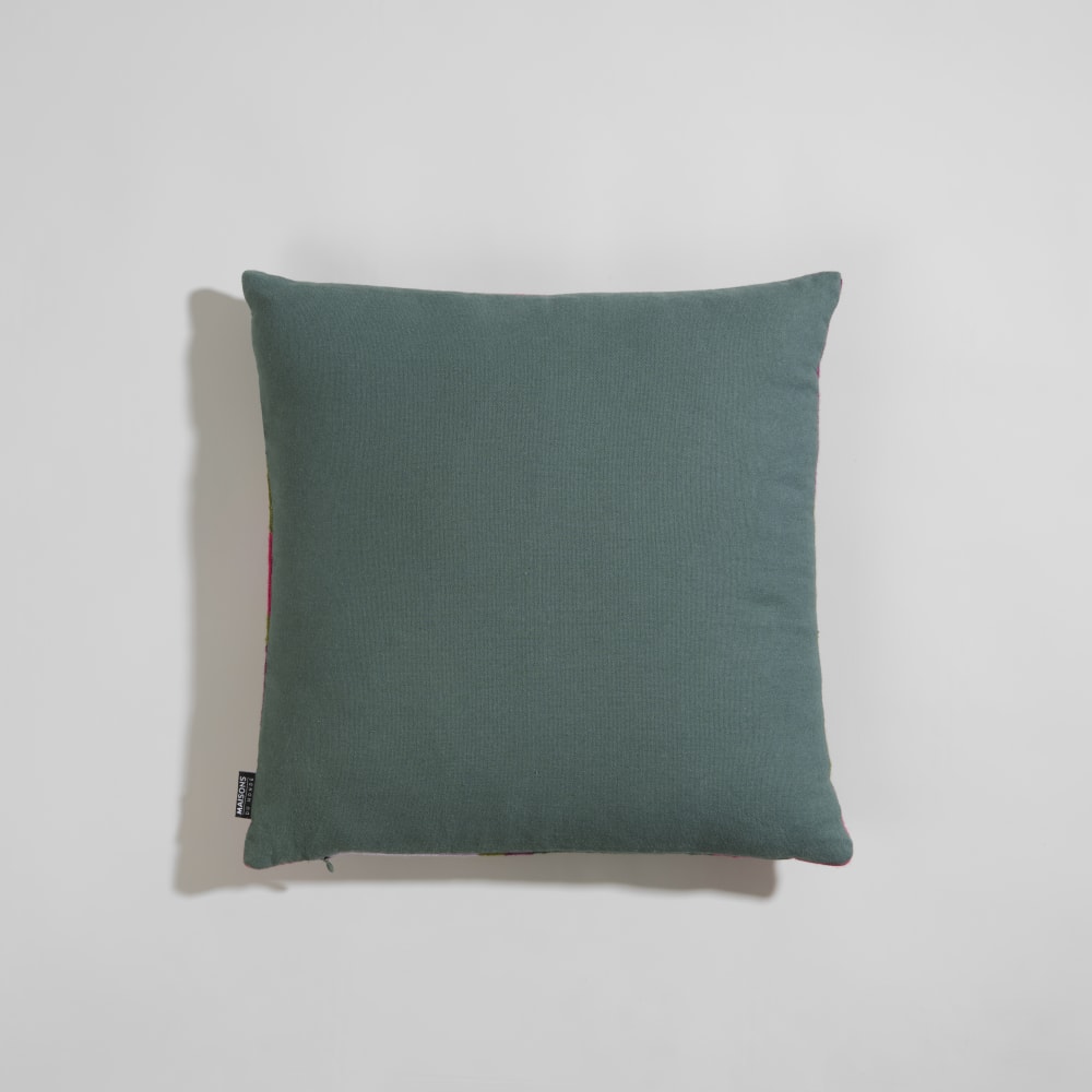Mehrfarbiger, bestickter Baumwollkissenbezug 40x40 - Maisons Du