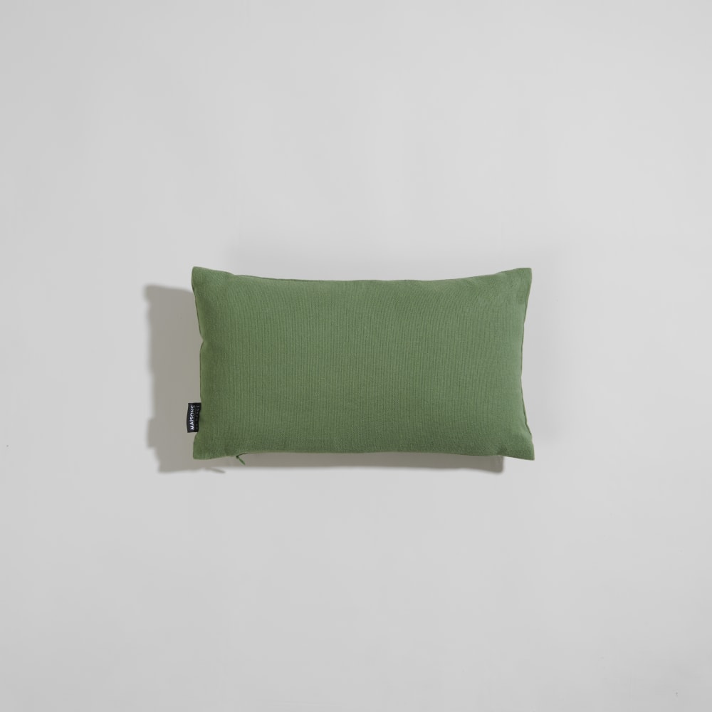Coussin en coton vert broderie multicolore 35x20 — vue 3