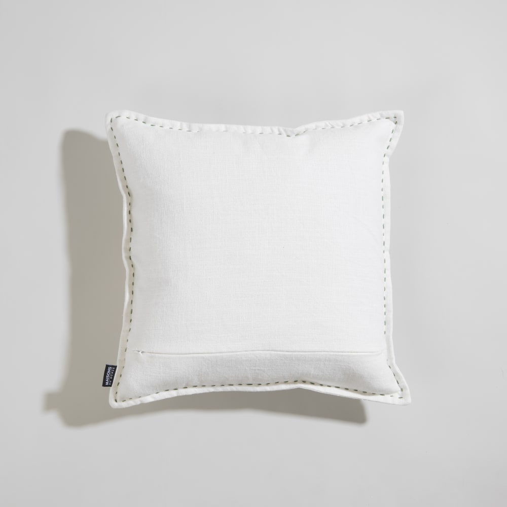 Coussin écru motifs brodés multicolores 40x40 — vue 3