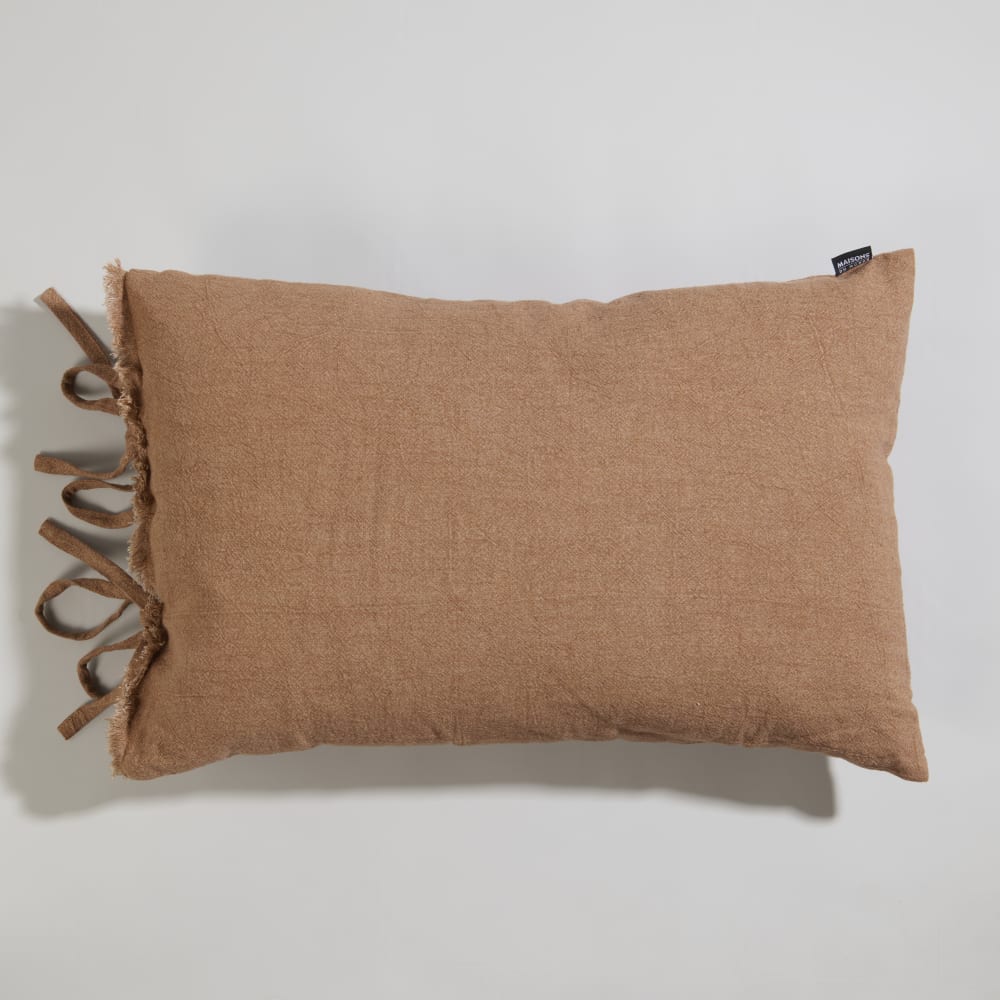 Coussin à nœuds brun moka 60x40
