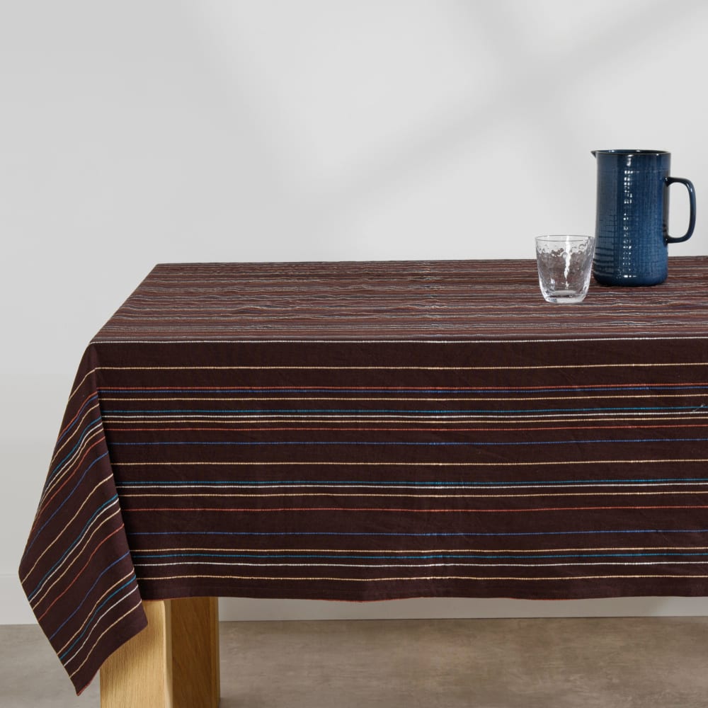 Nappe en coton tissé multicolore 150x250