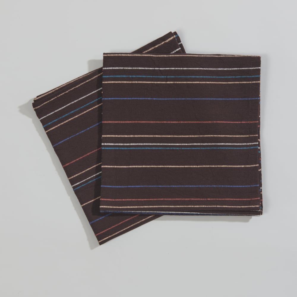 Serviettes en coton tissé multicolore 45x45 (x2)