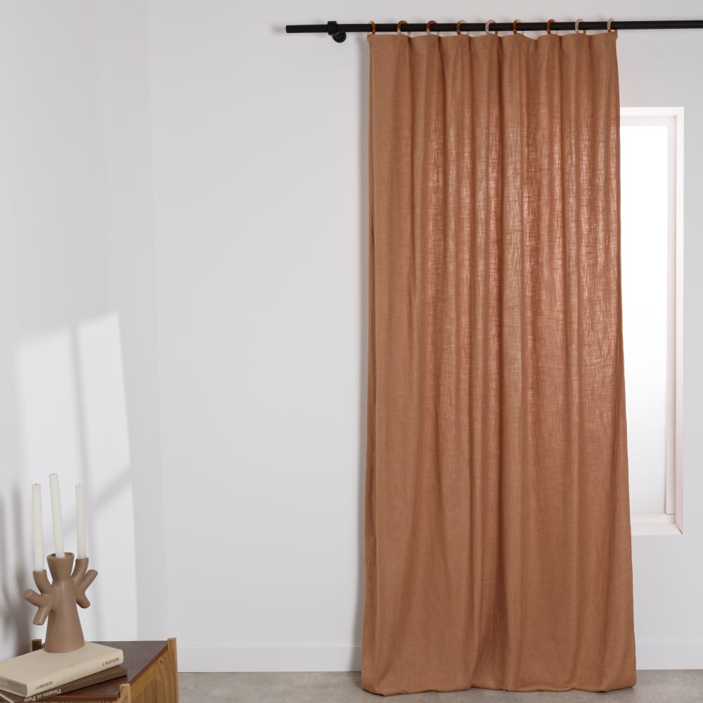 Rideau à œillets bicolores épais pêche, 140x250 cm (vendu à l'unité)