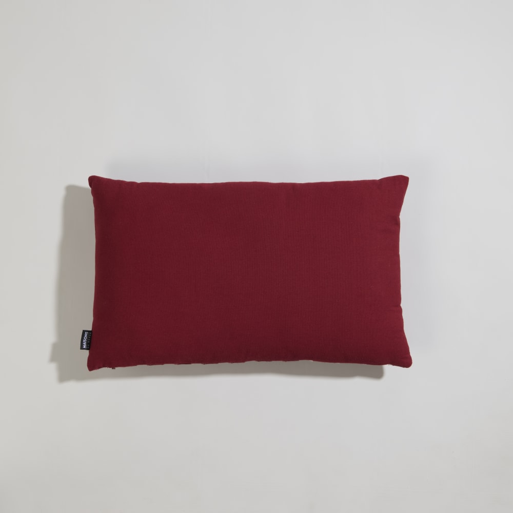 Housse de coussin à rayures brodées bordeaux 50x30 — vue 3
