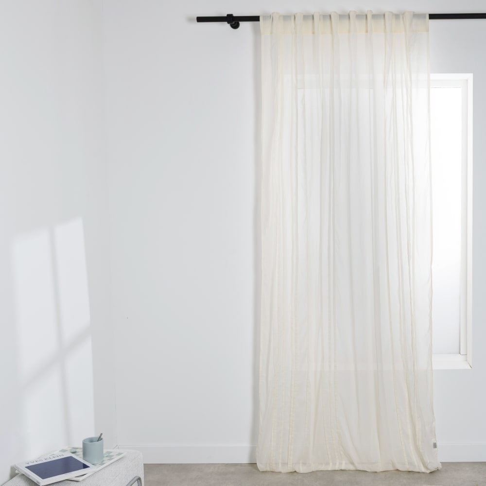 Rideau à pattes cachées en coton écrue à l'unité 140x250