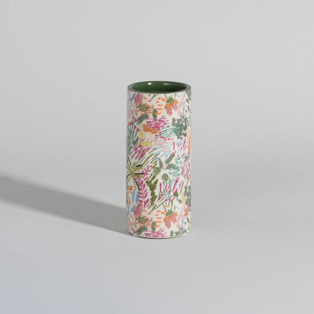 Vase en grès multicolore H14