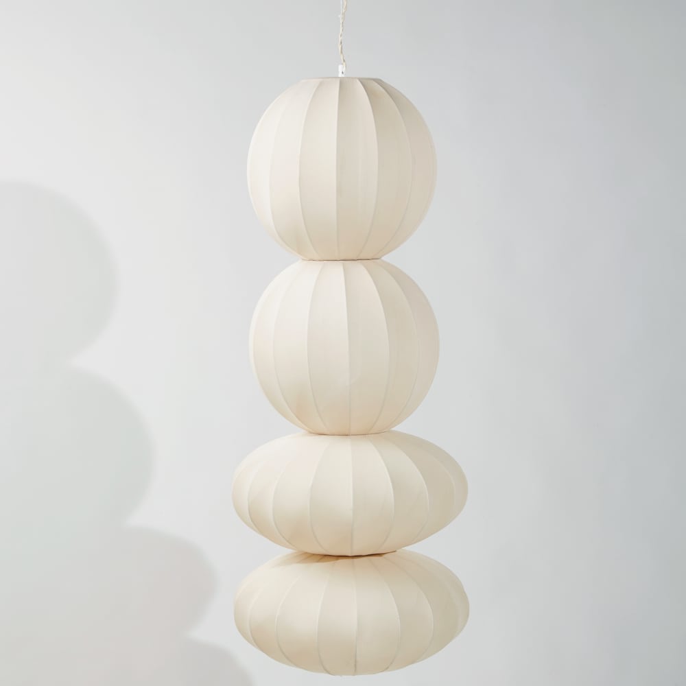 Suspension en polyester recyclé beige crème, H121 cm