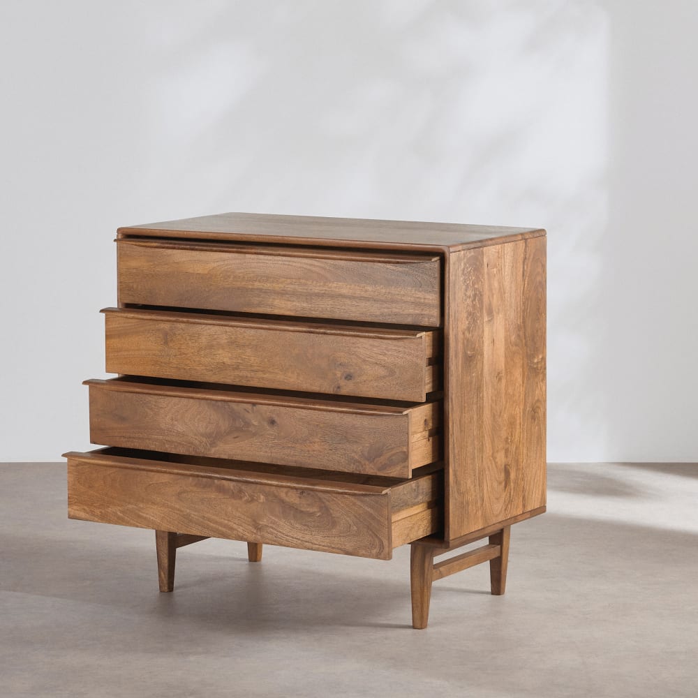 Commode 4 tiroirs en bois de manguier L86