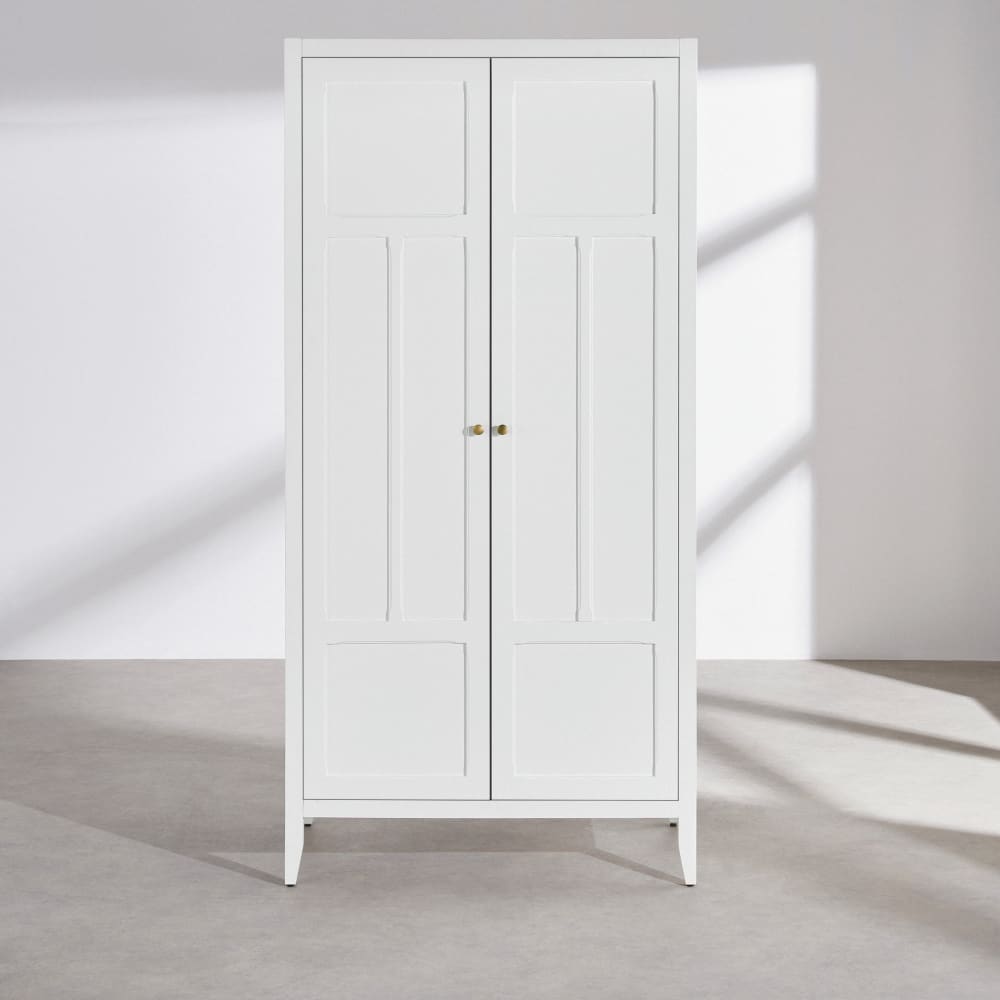 Armoire 2 portes battantes blanche L90
