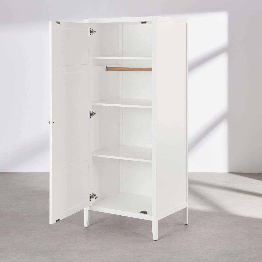 Armoire bonnetière 1 porte battante blanche L70 — vue 3