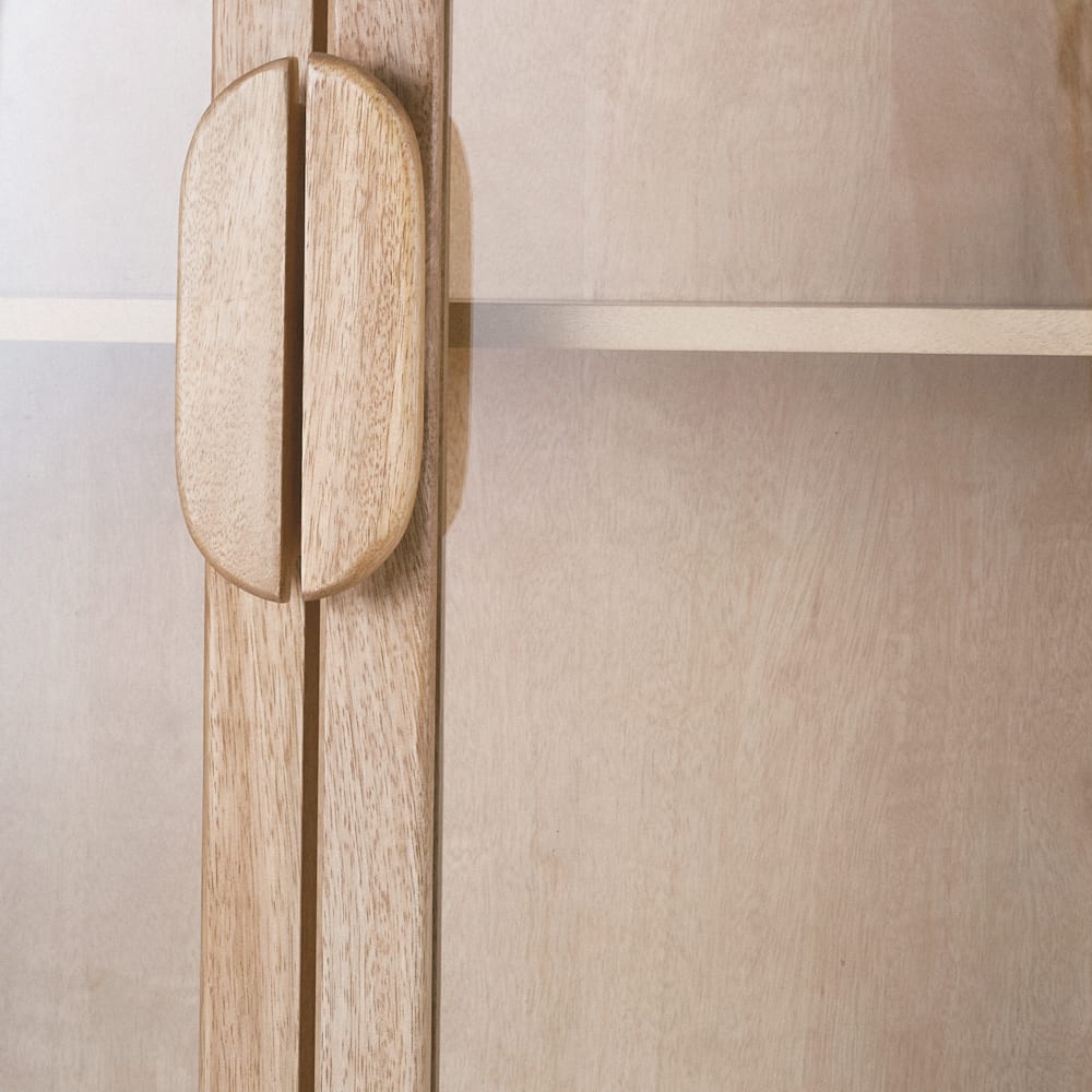 Vitrine arche en bois de manguier et placage manguier, L105 cm — vue 4