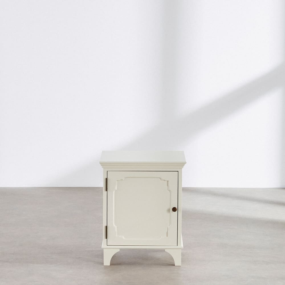 Table de chevet 1 porte blanche L43