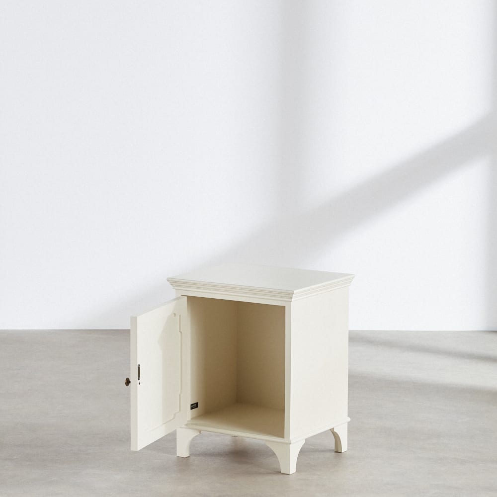 Weißer Nachttisch mit 1 Tür, L43 - Maisons Du Monde