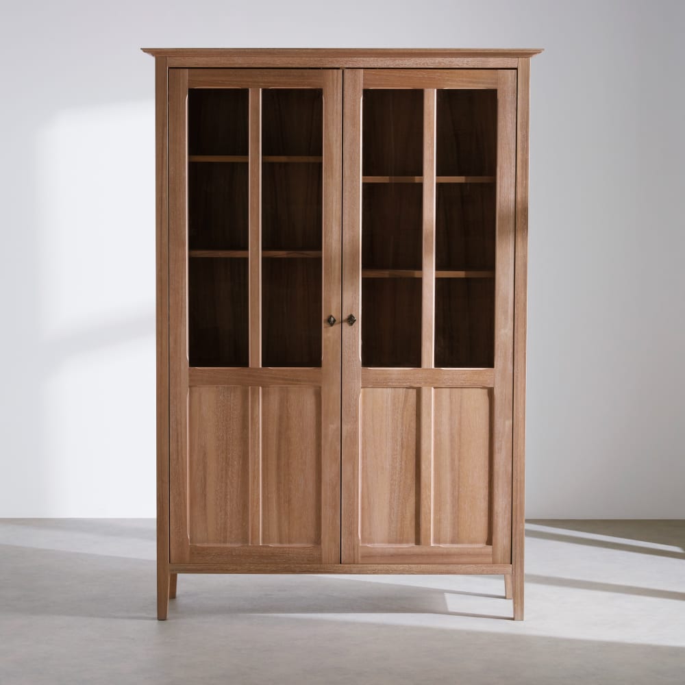Vaisselier en placage acacia et bois de pin, L125 cm