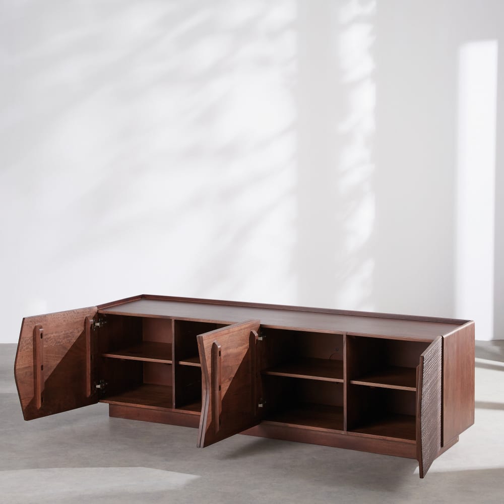 Meuble TV en bois de manguier massif, L185 cm — vue 3