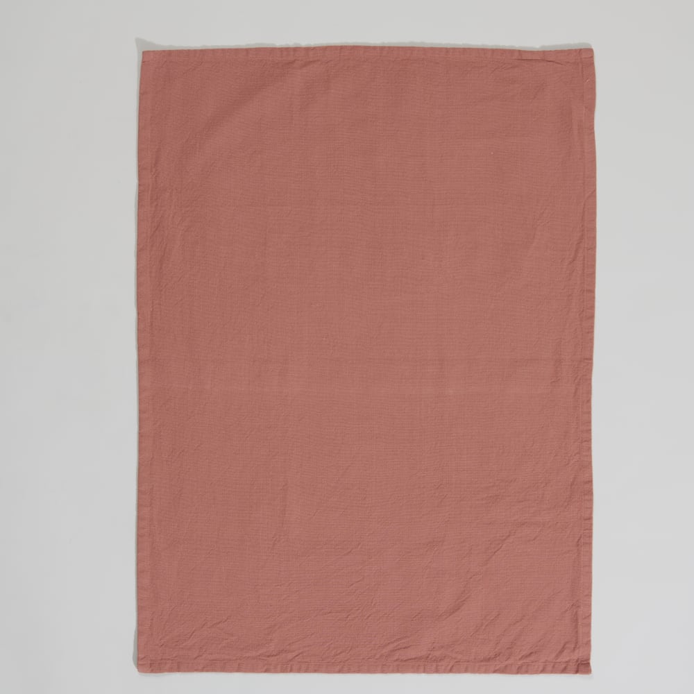 Torchon en coton terracotta 50x70