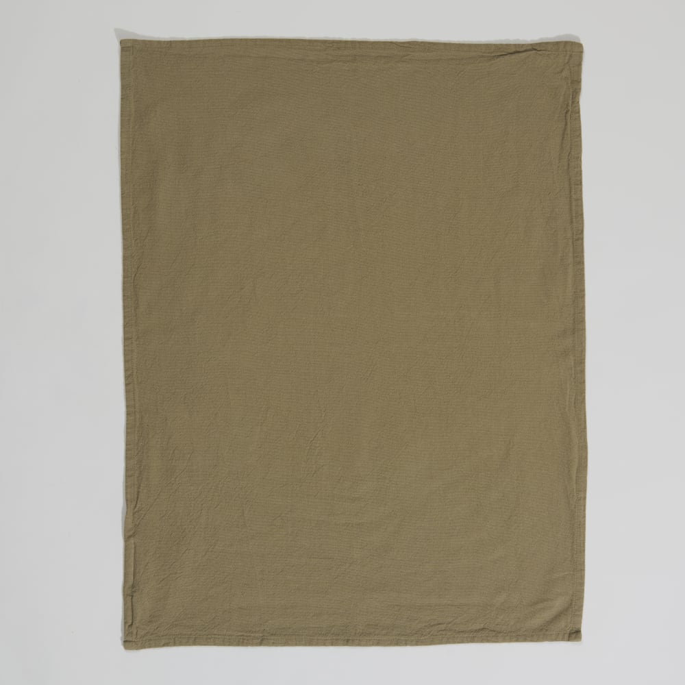 Torchon en coton vert olive 50x70