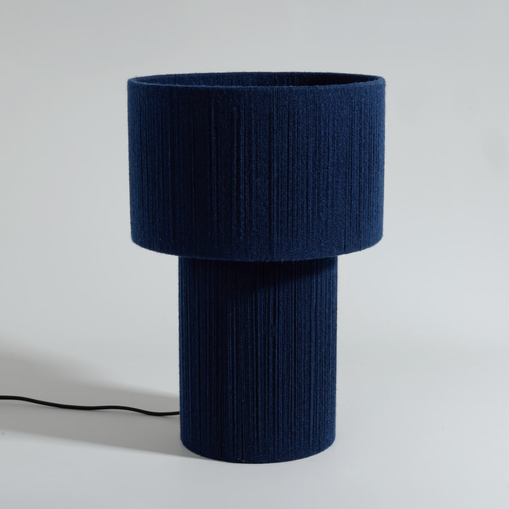 Lampe en corde de polyester recyclé bleu
