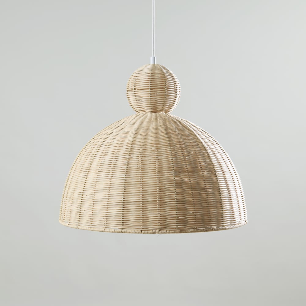 Suspension cloche en rotin