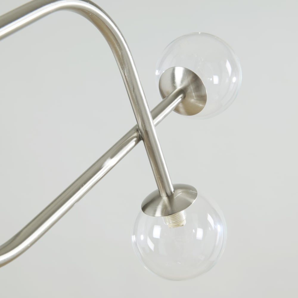 Suspension en acier brossé avec 4 globes transparents — vue 4