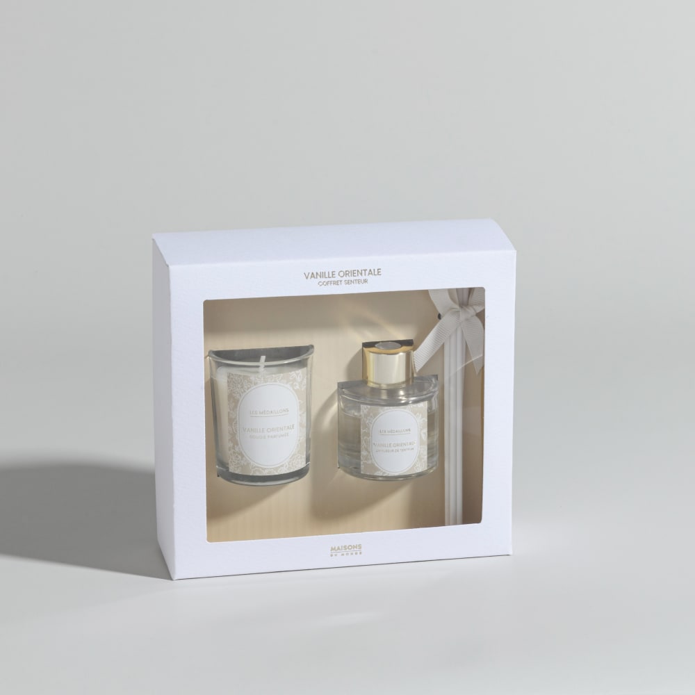 Coffret bougie parfumée et diffuseur de parfum vanille orientale 30ml - Maisons du Monde
