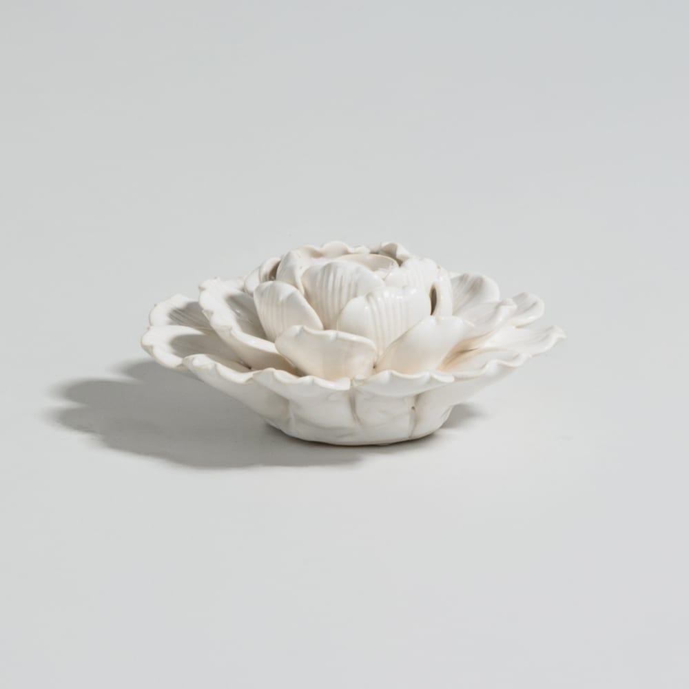 Bougeoir en céramique blanc cassé — Beyit