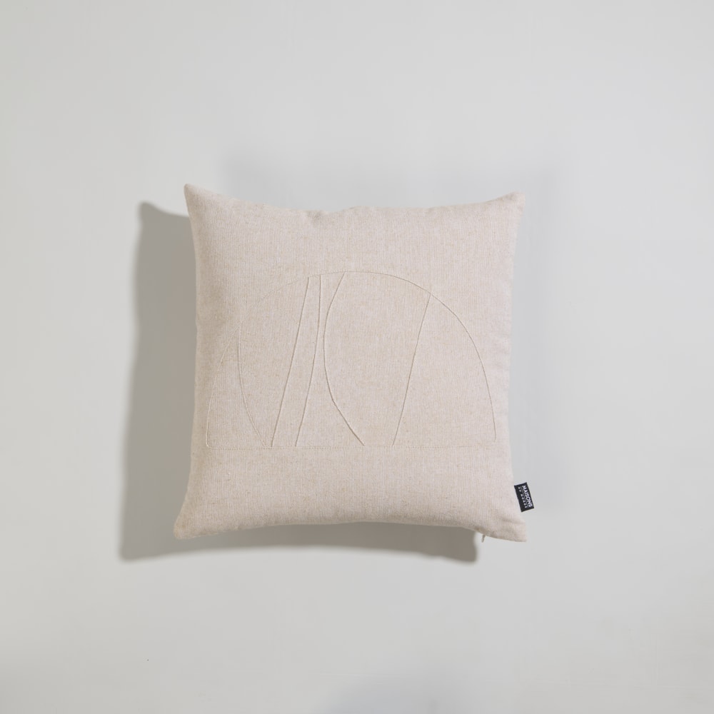 Housse de coussin motif géométrique beige 40x40