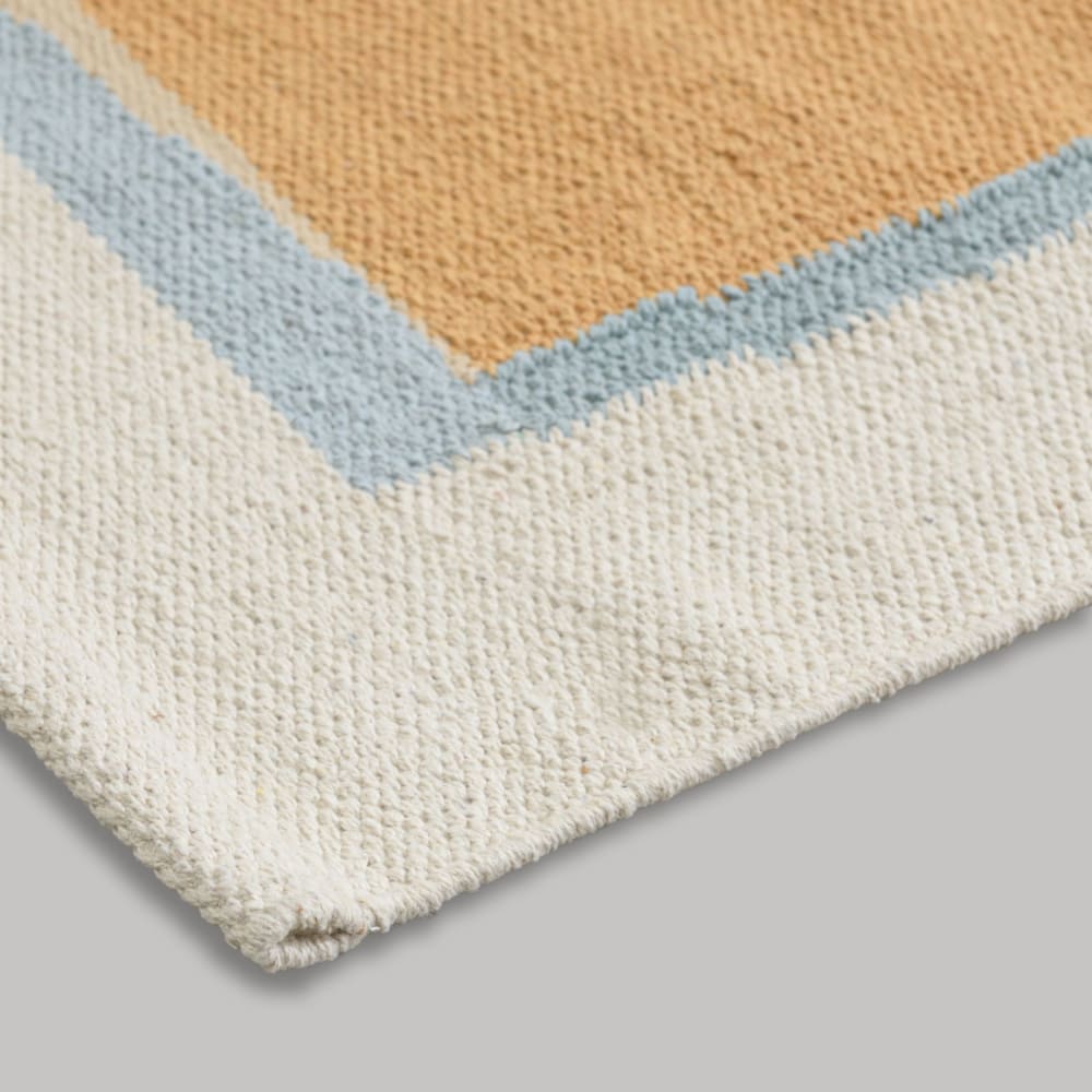 Tapis en coton tissé motif contemporain multicolore 90x150