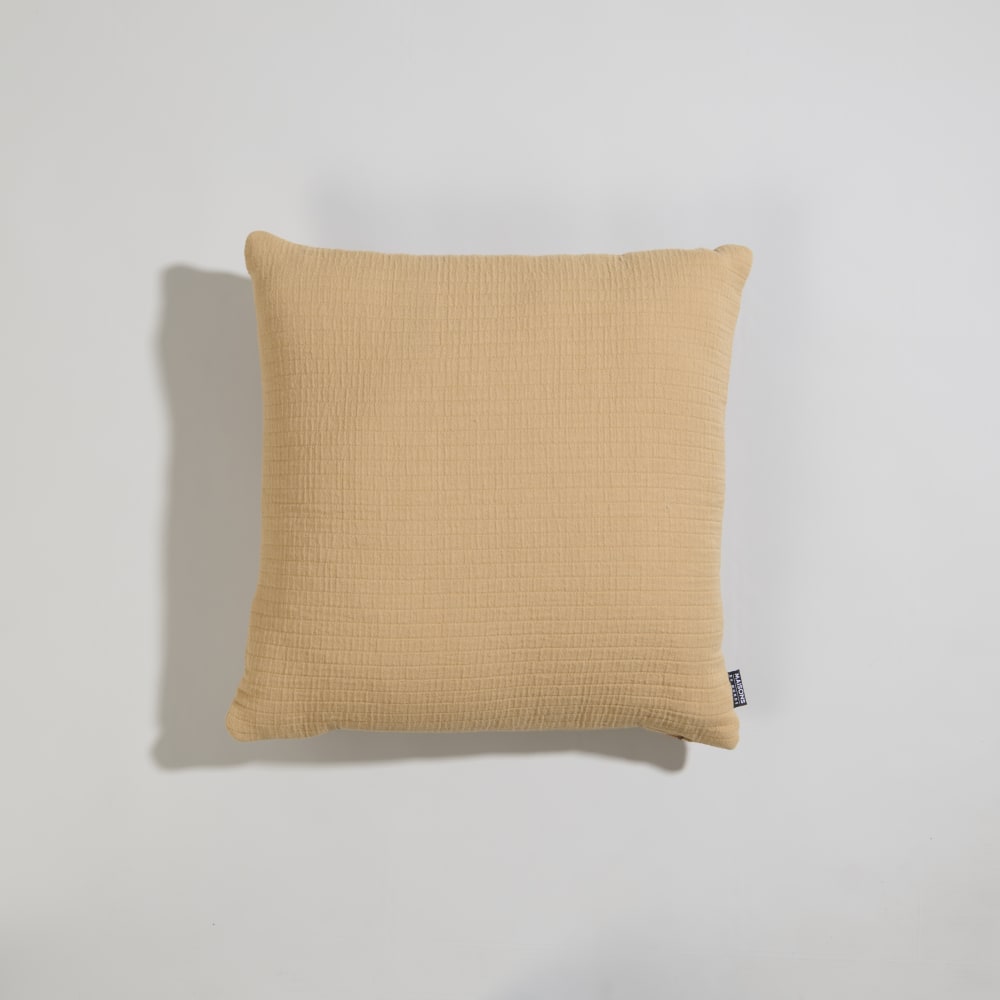 Housse de coussin en coton texturé sable 40x40