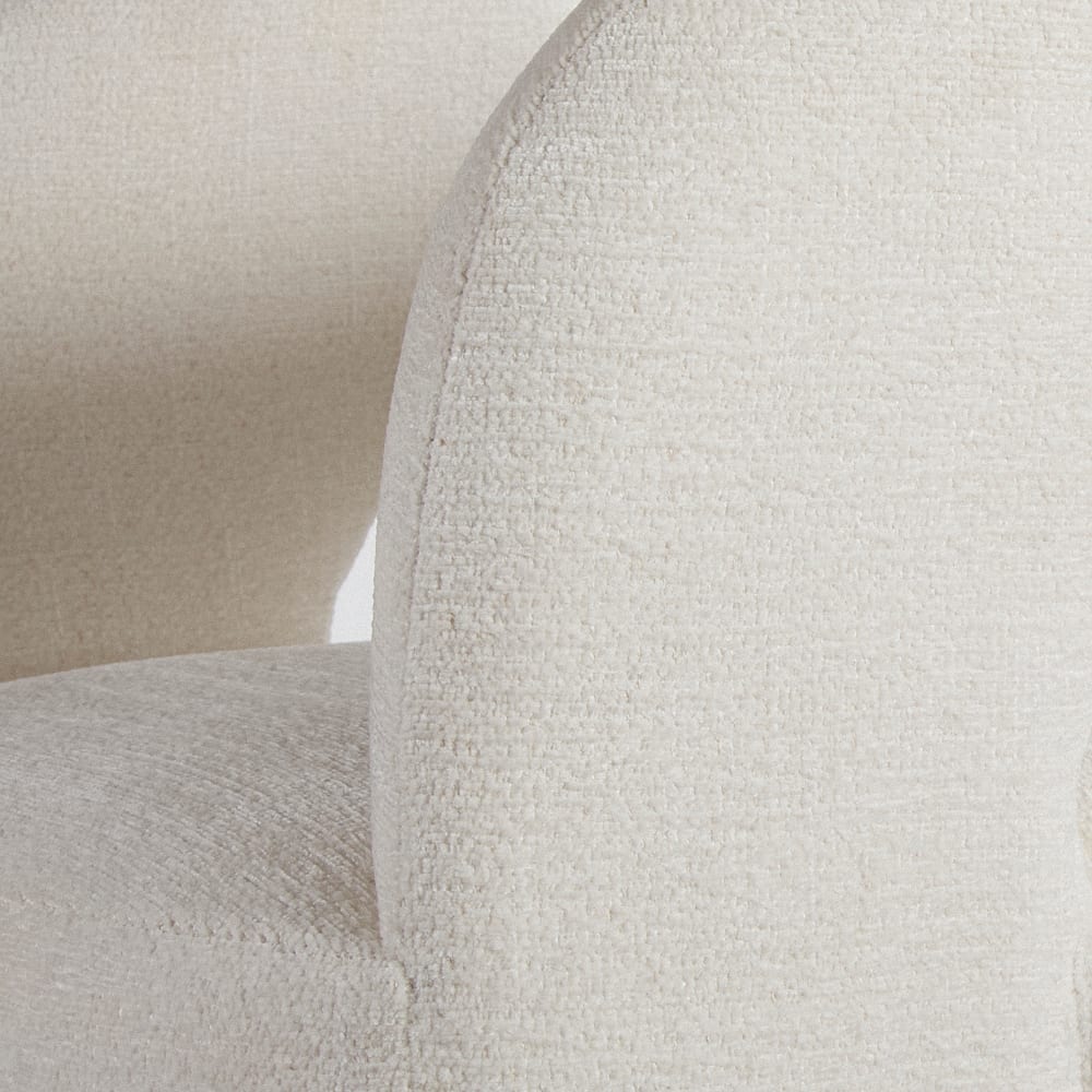 Fauteuil tripode en tissu polyester et lin tramé écru — vue 4