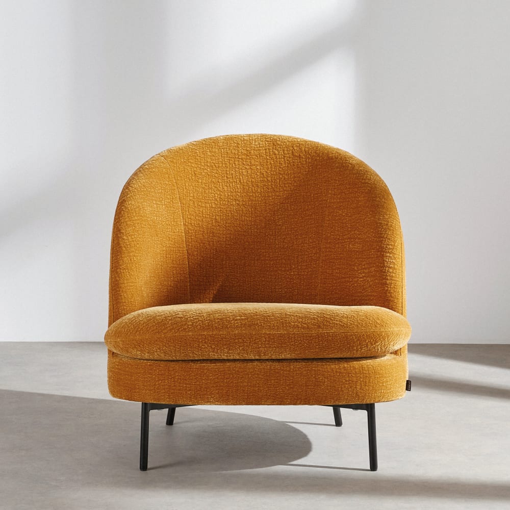 Sessel mit ockerfarbenem Strukturstoff - Maisons Du Monde