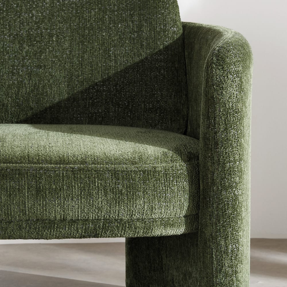 Fauteuil en tissu polyester tramé vert — vue 4