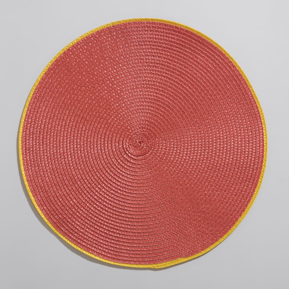 Set de table rond orange et bordure jaune D38