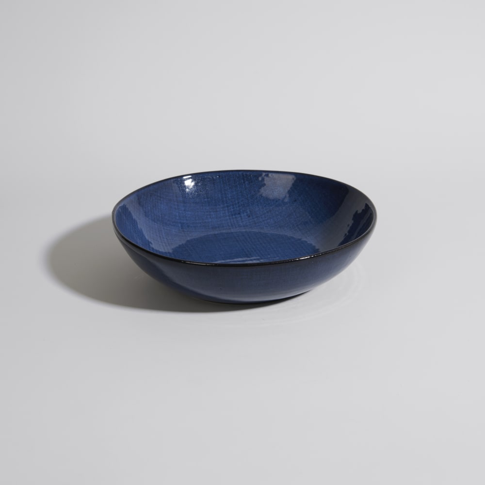 Assiette creuse en céramique bleue - Maisons du Monde