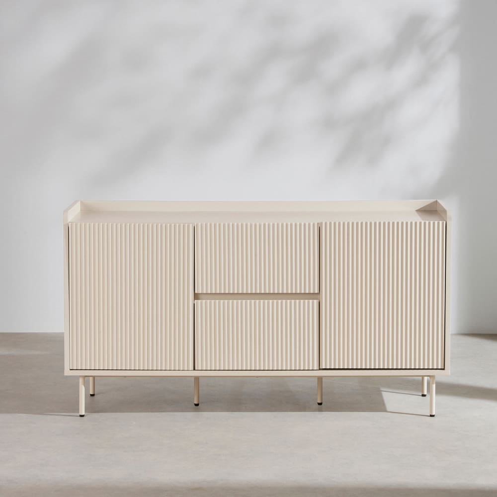 Buffet 2 portes 2 tiroirs écru L140