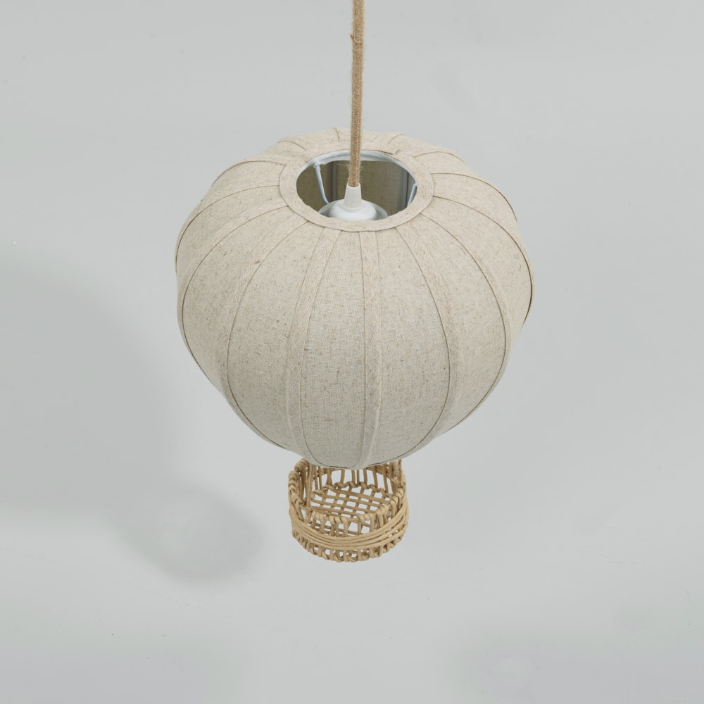 Suspension montgolfière en textile et papier beige — vue 3