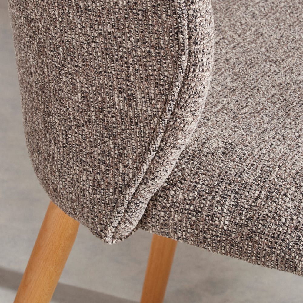 Chaise en tissu polyester moka et bois de hêtre — vue 4
