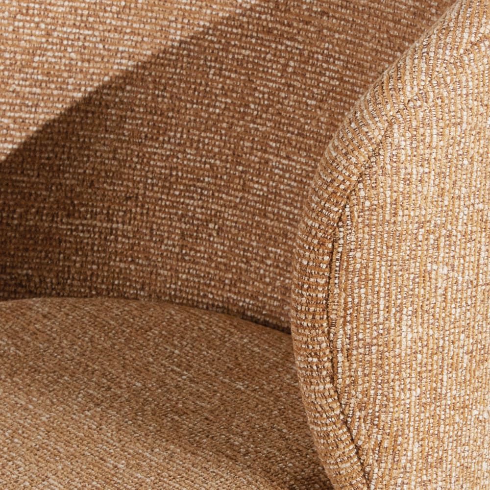 Chaise en tissu polyester ocre et bois de hêtre — vue 4