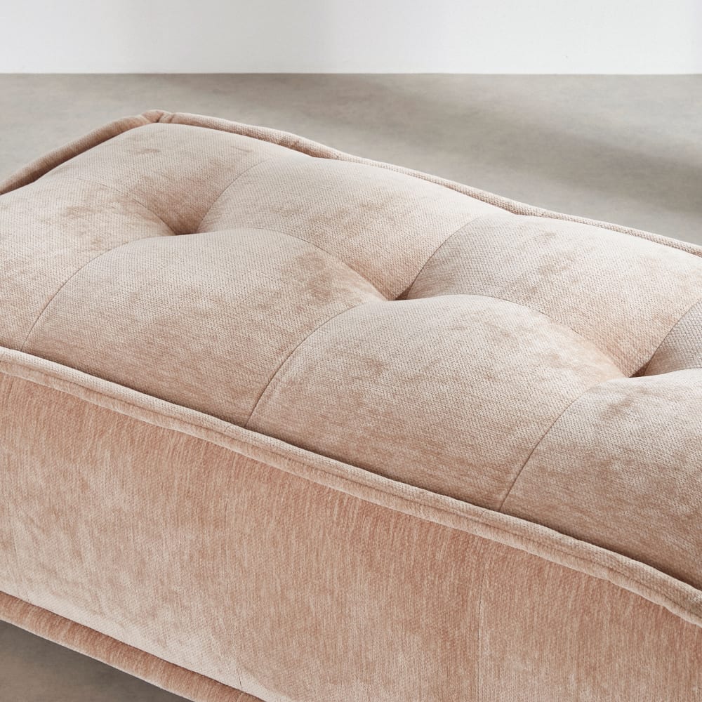 Pouf pour canapé modulable effet velours beige latte — vue 4
