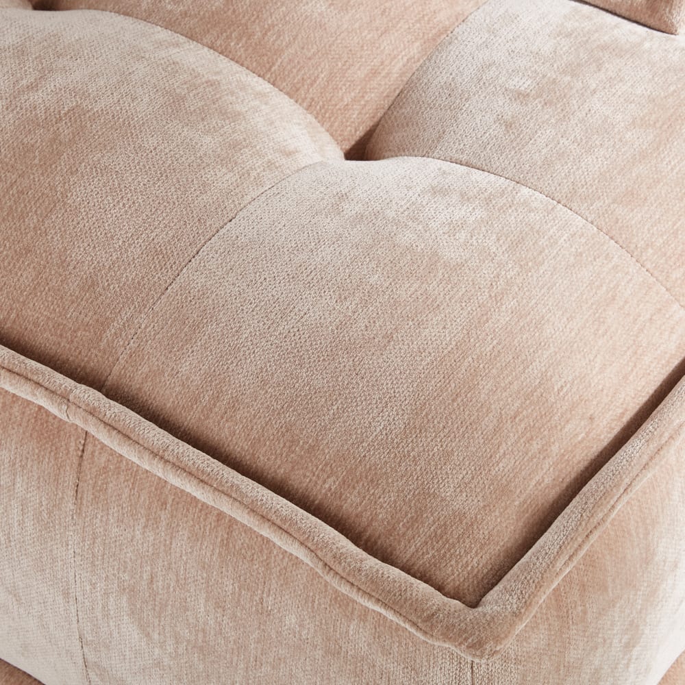 Chauffeuse pour canapé modulable effet velours beige latte — vue 4