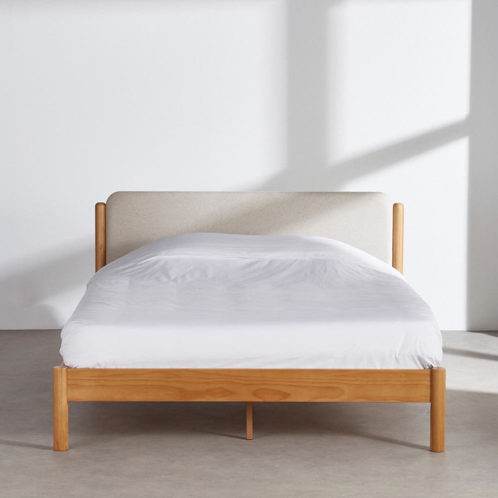 Lit en bois de pin 160x200 avec sommier à lattes — vue 3