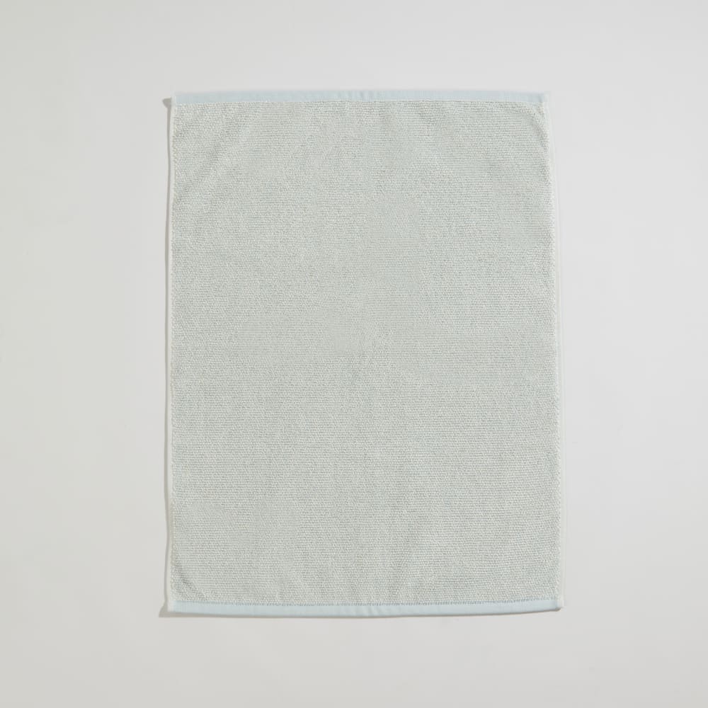 Badematte aus Bio-Baumwolle in Blau und Beige, 50 x 70 cm -