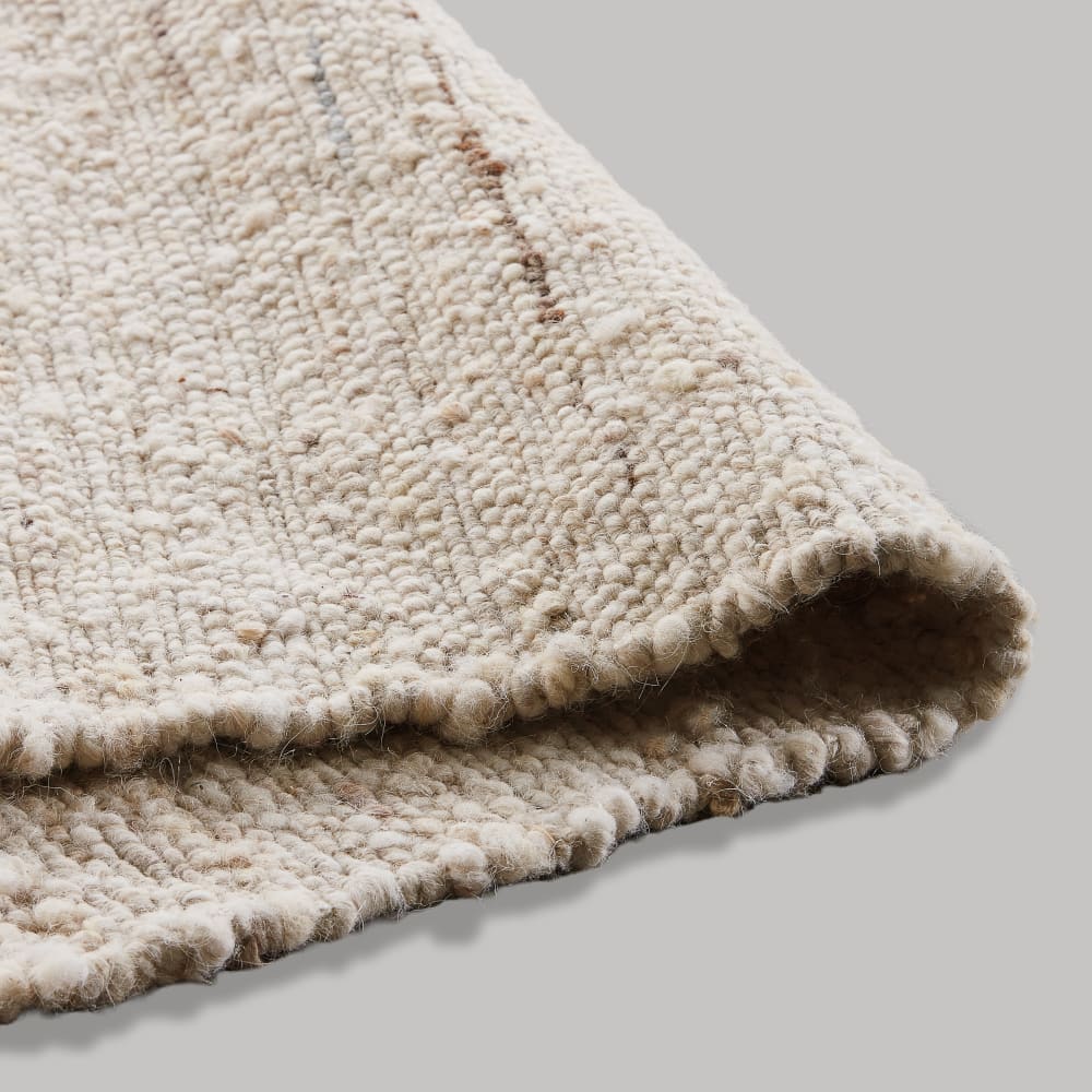 Tapis tissé écru, marron et bleu, 160x230 cm — vue 4