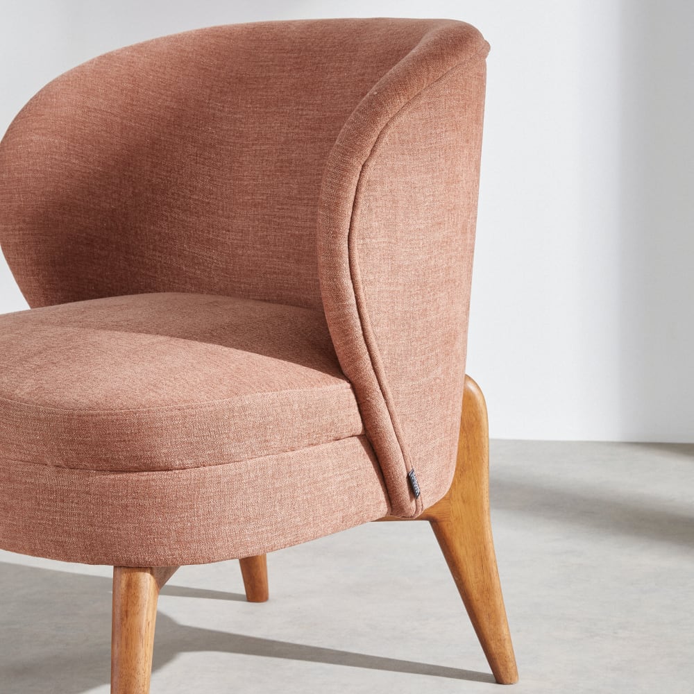 Fauteuil effet lin coloris argile — vue 4